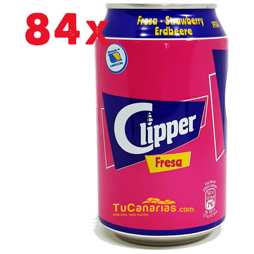 Productos Canarios 84 latas Refresco Clipper de Fresa 33 cl