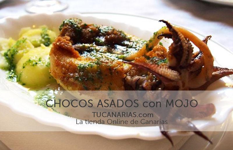 Chocos asados con mojo de Canarias