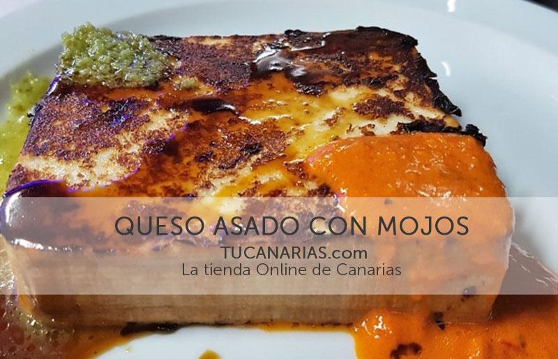 Queso Asado con Mojos y Miel de Palma de Canarias