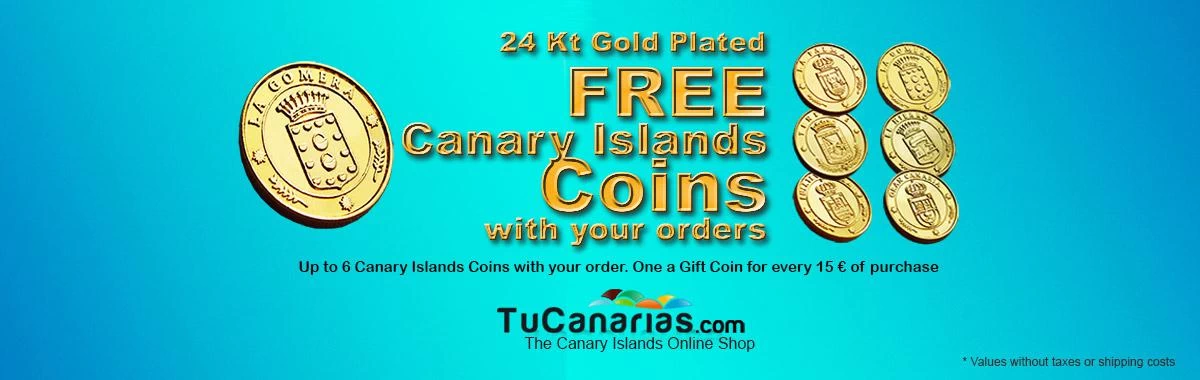 24 kt Gold Plated Coins FREE with your orders in TuCanarias.com