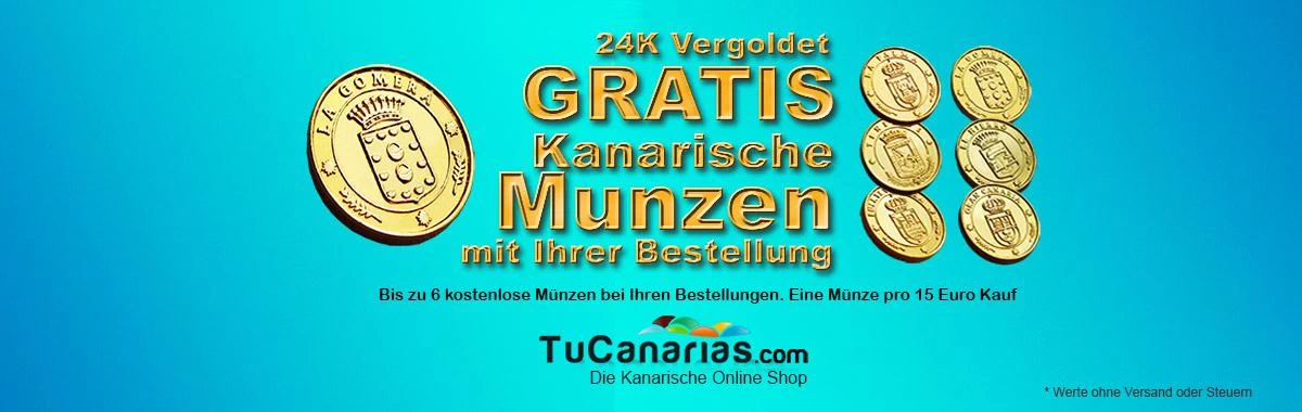 24 kt Gold Plated Coins FREE with your orders in TuCanarias.com