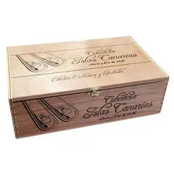 Cuberteria Islas Canarias Caja Madera - Acero y Oro 24k 54 piezas