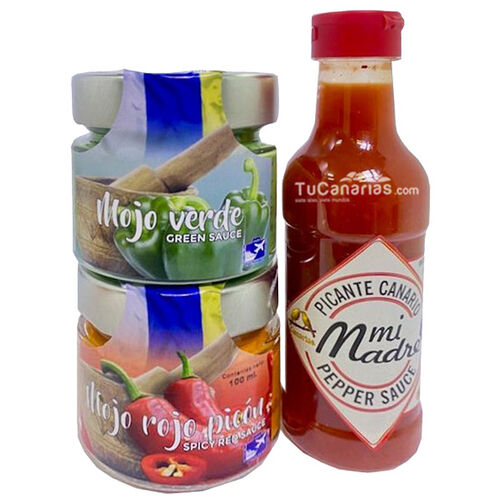 Canary Products Tripack Mojo Red + Green + canarian Spicy 3x100 ml Oro Atlantico