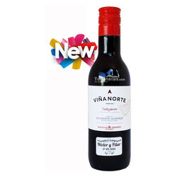 Mini botella Vino Viña Norte Tinto Personalizacion Gratis