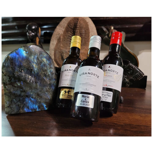 Mini botella Vino Viña Norte Afrutado Personalizada Gratis