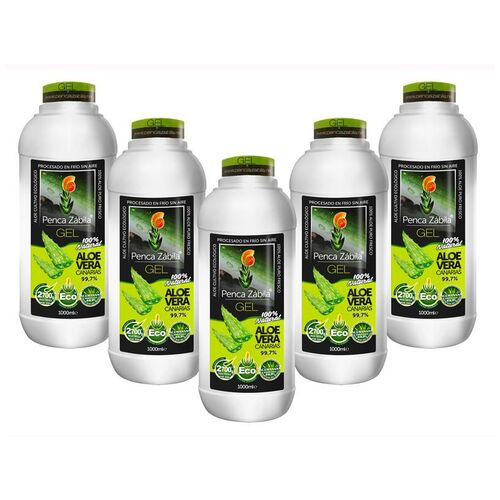 Productos Canarios Gel Aloe Vera Puro Penca Zabila - Lleva 5 LITROS y Paga Solo 4