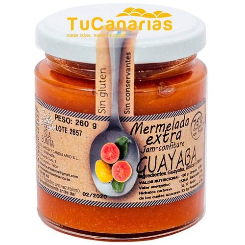 Productos Canarios Mermelada Extra Guayaba Canarias Isla Bonita 260g