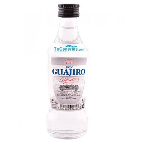 Productos Canarios Ron Guajiro Blanco Botellita Miniatura - Personalizada Gratis