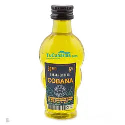 MIni Botella Licor Cobana Platano Miniatura - Personalizacion Gratis - Bodas