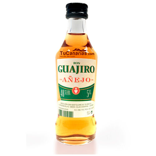 Mini Botella Ron Guajiro Añejo TuCanarias.com Personalizacion Gratis Bodas