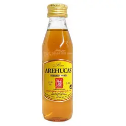 Miniatur-Flasche Arehucas Ron Gold - Kostenloses Personalisierung 