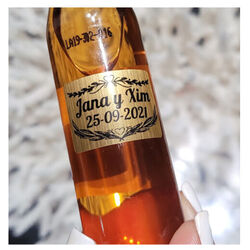 Mini Botellas Arehucas Oro personalización gratis en TuCanarias.com