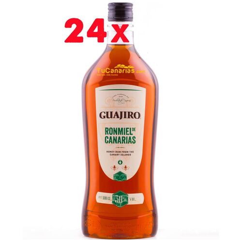Productos Canarios 24 botellas Ron Miel Guajiro 30% 1 Litro