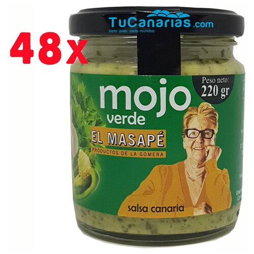 Canary Products 48 units Mojo Green Sauce Artisan El Masape 220g. Gomera