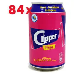 84 latas Refresco Clipper de Fresa 33 cl