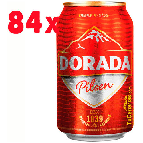 Productos Canarios 84 latas Cerveza Dorada Pilsen 330