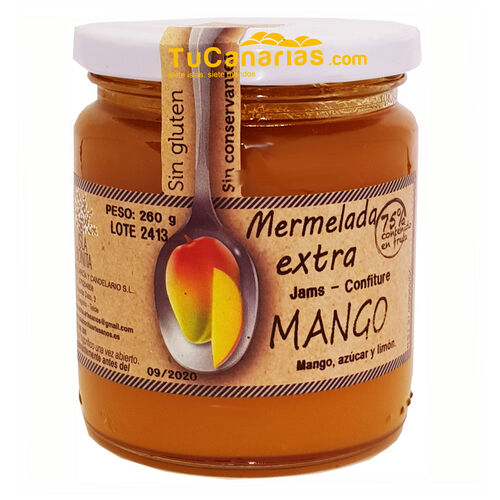 Productos Canarios Mermelada Mango Canarias Isla Bonita Natural 260g