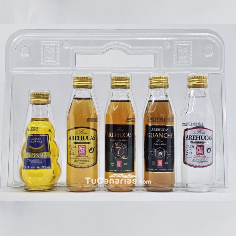 Productos Canarios Colección 5 Miniaturas Arehucas Blister Regalo Personalizado