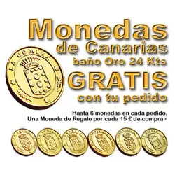 * GRATIS * 24K vergoldete kanarische Munzen. 1 pro 15€ Kauf