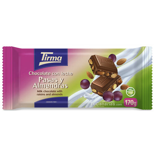 Chocolate Tirma Pasas y Almendras 170g maxi