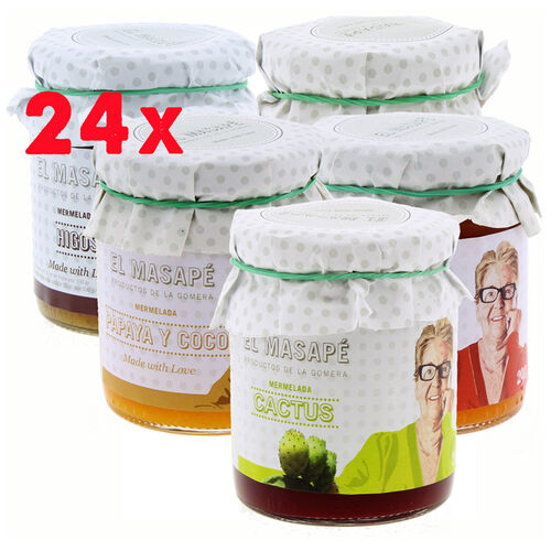 Kanaren produkte 24 x Masape Marmelade Natur 290g kombiniert zu wahlen